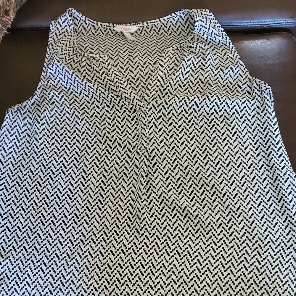 Candies Black and White Chevron Tank Blouse
